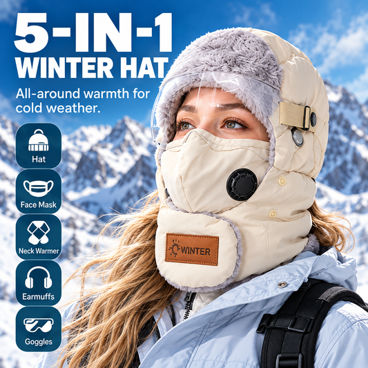 Unisex Fleece-Lined Winter Trapper Hat with Face Cover （Buy 2 Free Shipping）