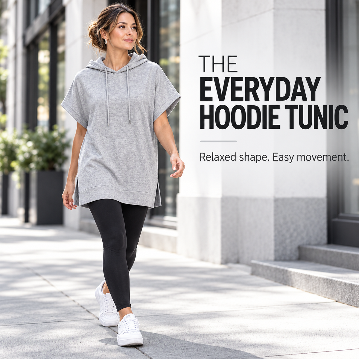 Women's Gray Basic Hoodie Top
