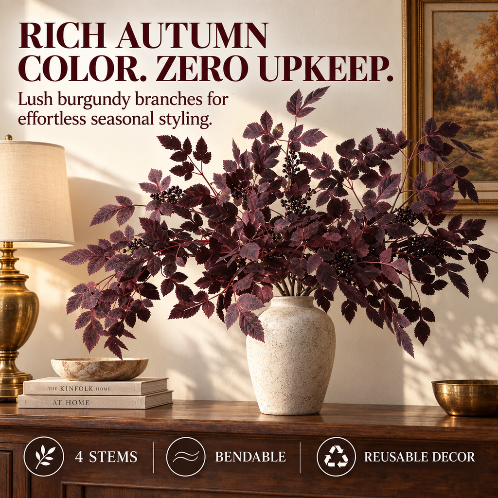 24-Inch Artificial Cimicifuga Plant with Realistic Silk Leaves and a Lifelike Touch