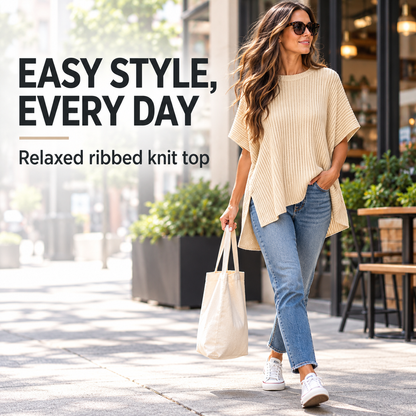 Women’s Ribbed Knit Batwing Top
