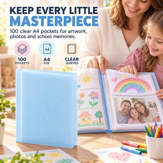 100-Pocket A4 Childhood Memory & Artwork Display Book