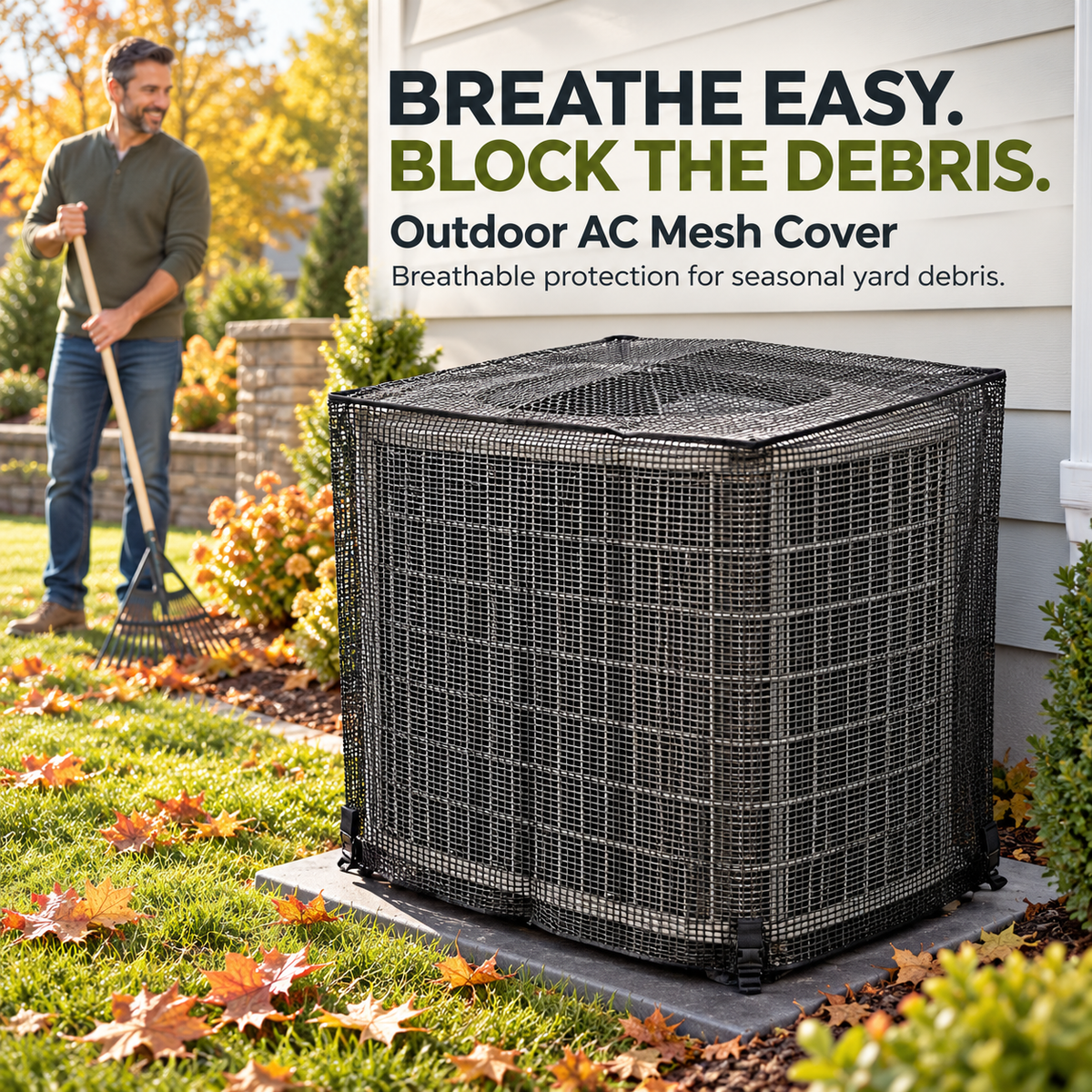 Outdoor AC Mesh Cover for Cleaner, Better-Protected Units
