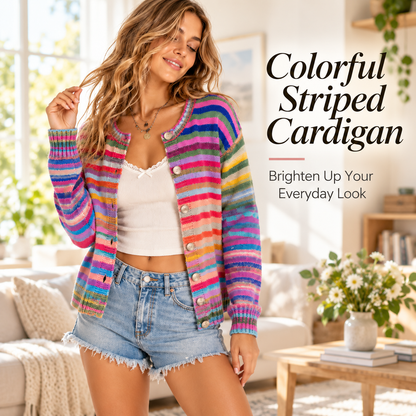 Women’s Fluffy Knit Button-Down Cardigan