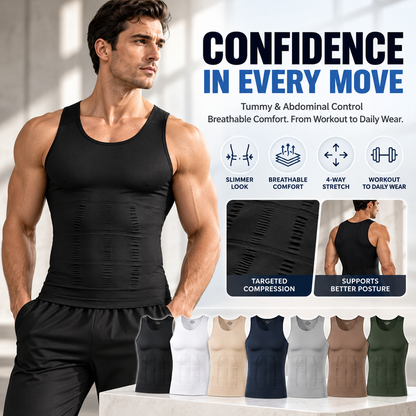 2/3/4Pack Menswear Compression Tank Top,tummy & Abdominal Control Body Shaper Trainer Vest