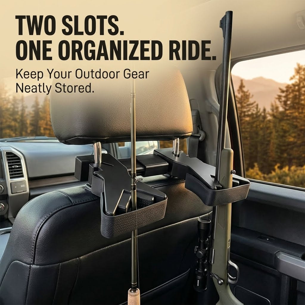 Adjustable Dual Gun Seat Mount – Secure, Space-Saving Rifle & Shotgun Holder for Trucks & SUVs