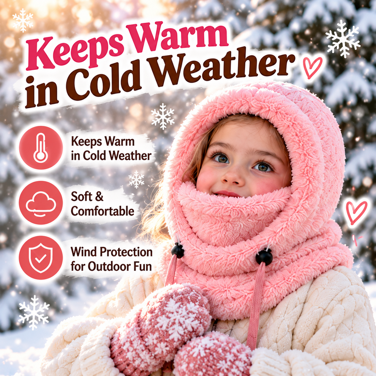 🧣Kids' Cozy Fleece Balaclava Hood & Neck Warmer – Stay Warm All Winter Long⛄