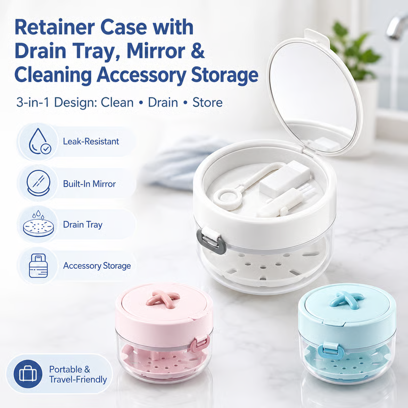 🦷✨3-in-1 Retainer Cleaning & Storage Case