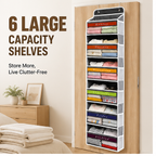 6-Tier Hanging Closet Organizer Over The Door Wardrobe Storage with Clear Card Slot