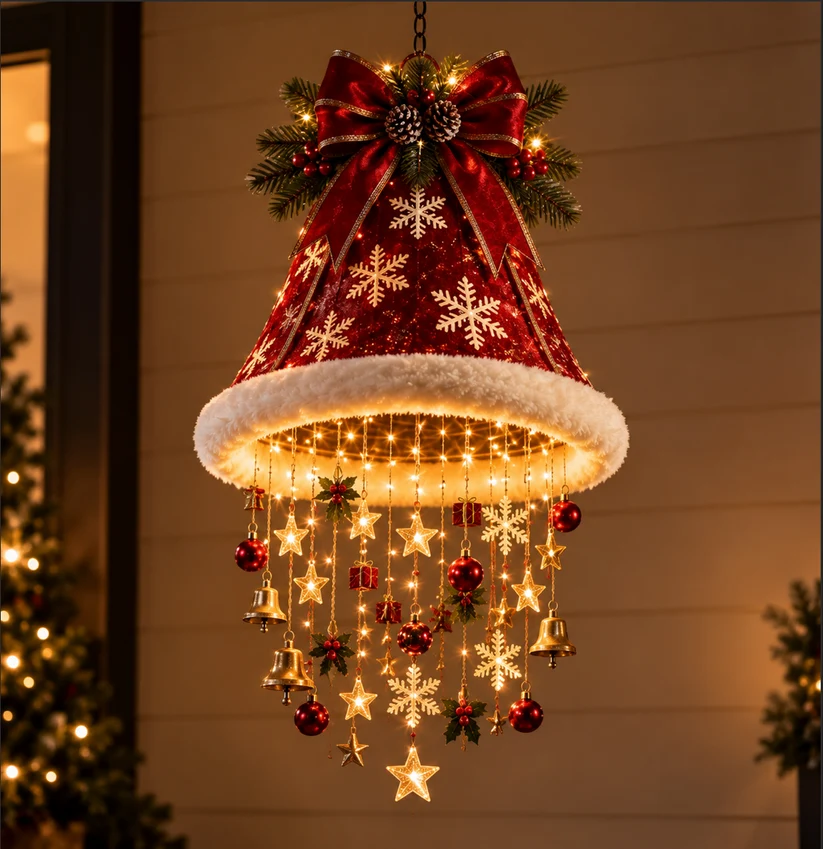 🎄Lighted Santa Hat Hanging Chandelier