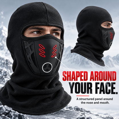 ❄️ Winter Fleece Balaclava with Vented Face Panel & Extended Neck Coverage