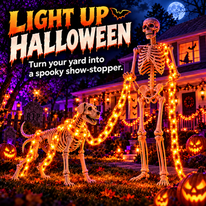 🎃10FT Halloween LED Chain Lights – 160 Orange & Purple LEDs for Spooky Decorations👻