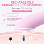 Rechargeable Silicone Facial Cleansing Brush with Heat & Vibration