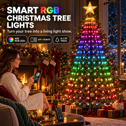 Smart RGB Christmas Tree Lights with App & Music Sync