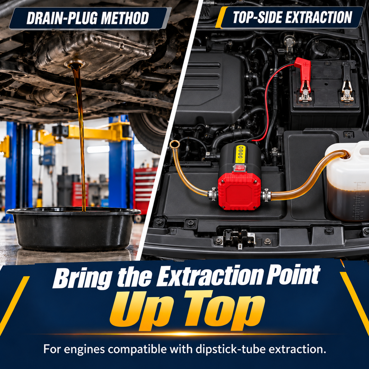 🛠️ 12V 80W Electric Oil Extractor & Diesel Transfer Pump Kit with Hoses – For Compatible Cars, Trucks, RVs & Boats