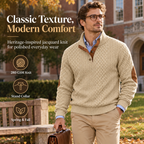 Men's Jacquard Stand Collar Pullover Sweater