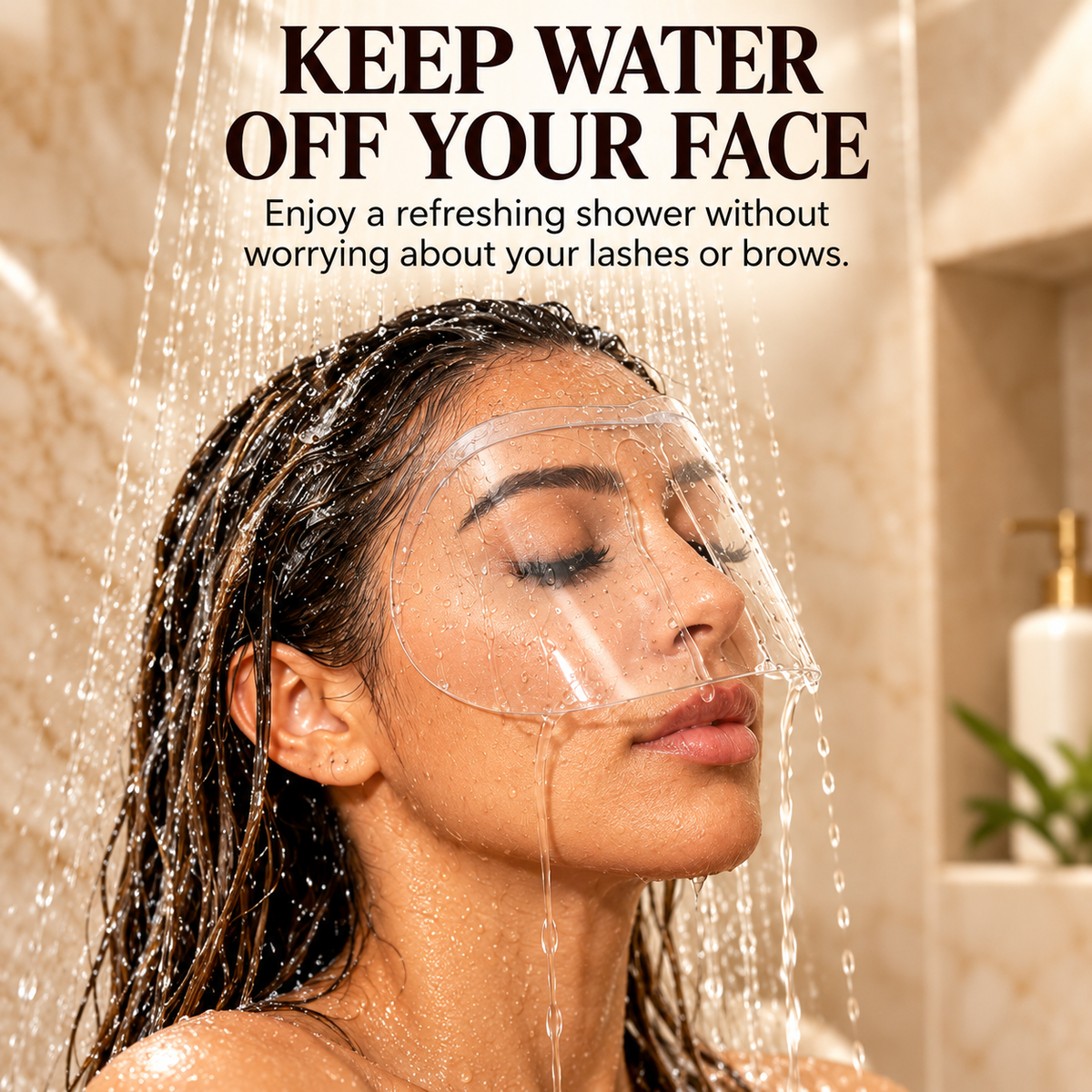 💦 Eyelash Extension Shower Shield – Waterproof Face Protector for Lashes & Brows! ✨