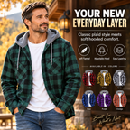 Men's Plaid Flannel Hooded Shirt Jacket – Essential Fall Layer for Casual Everyday Style