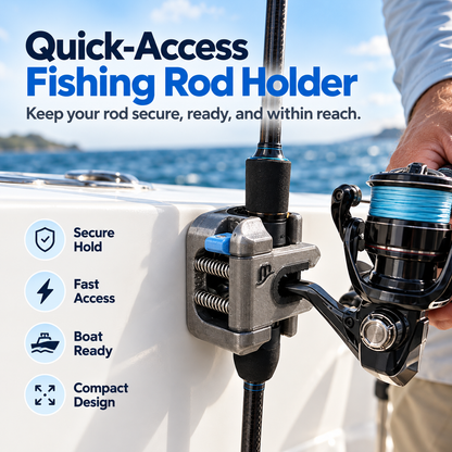 Quick-Access Fishing Rod Holder – Secure Spring-Loaded Mount for Boats