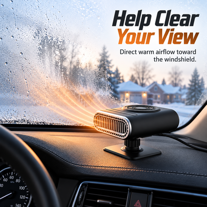 🚗 12V Portable Car Heater & Windshield Defogger – Adjustable Airflow, Heat & Fan Modes for Compatible Cars & Trucks