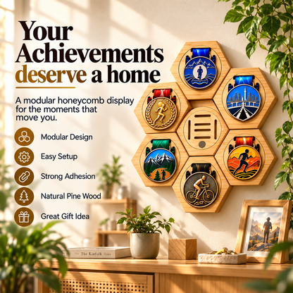 🏆✨No-Drill Wooden Medal Display Holder – Celebrate Every Achievement! 🎉