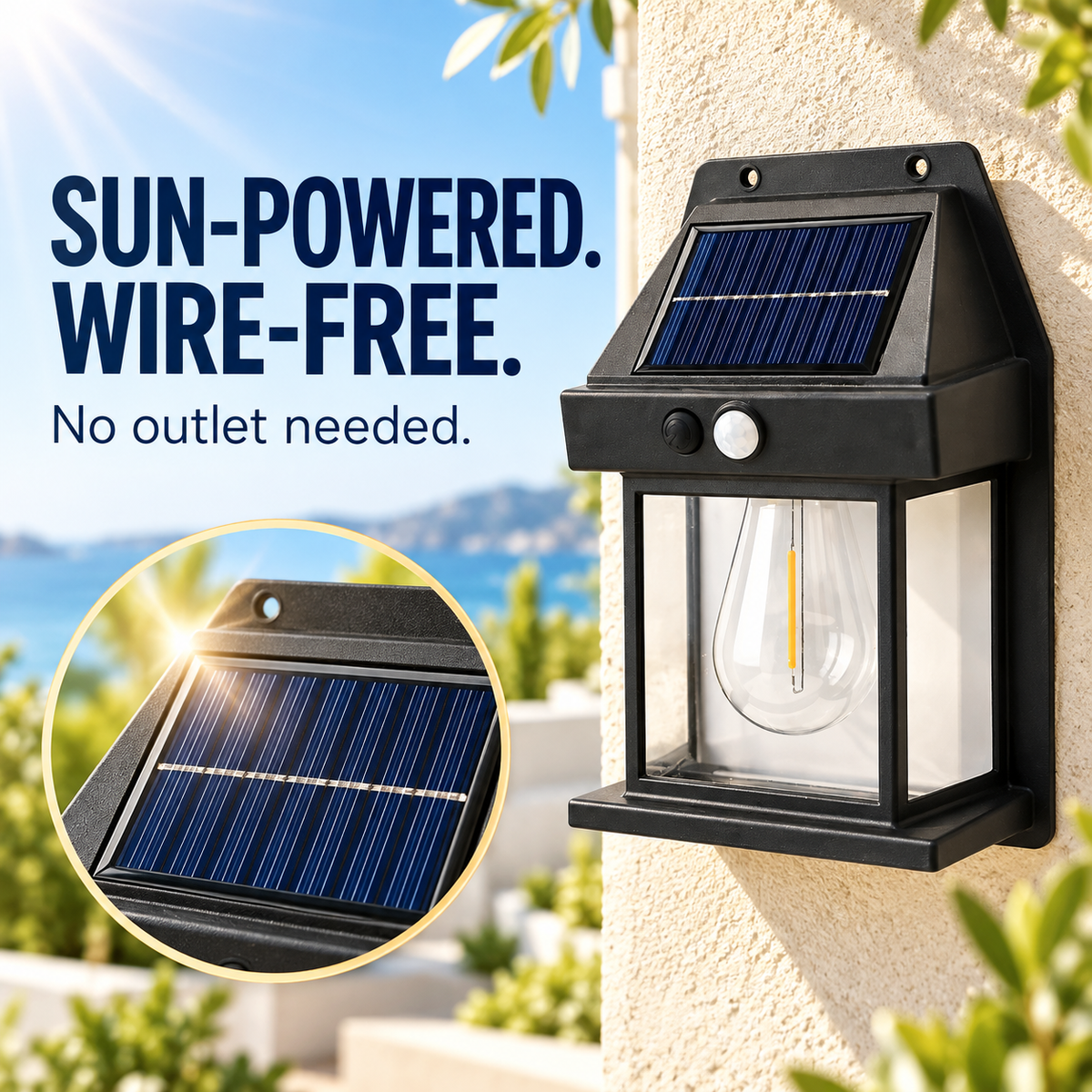 ☀️ Vintage Solar Wall Lantern – Warm Glow for Your Outdoor Space ✨