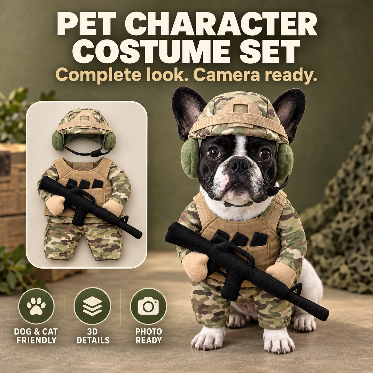 Pet Tactical Character Costume Set