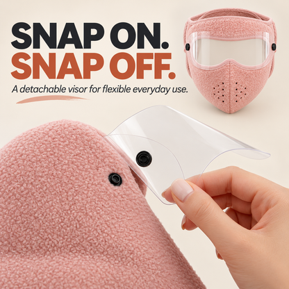 ❄️ Winter Warm Fleece Thermal Face Mask with Detachable Clear Visor