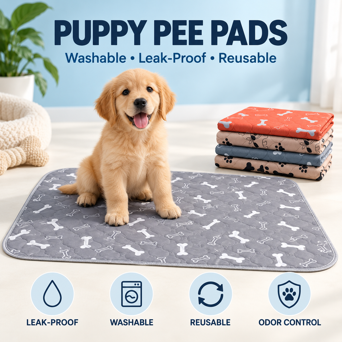 🎉🎉49% OFF This Week Promotions🐶Puppy Pee Pads: stylish, super absorbent & reusable for a cleaner home.