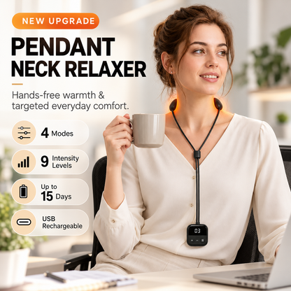 Wearable Neck Massager with Heat – 4 Massage Modes, 9 Intensity Levels & Up to 15-Day Battery Life
