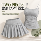 Women’s Soft Stretch Cami & Flared Mini Skirt 2-Piece Lounge Set