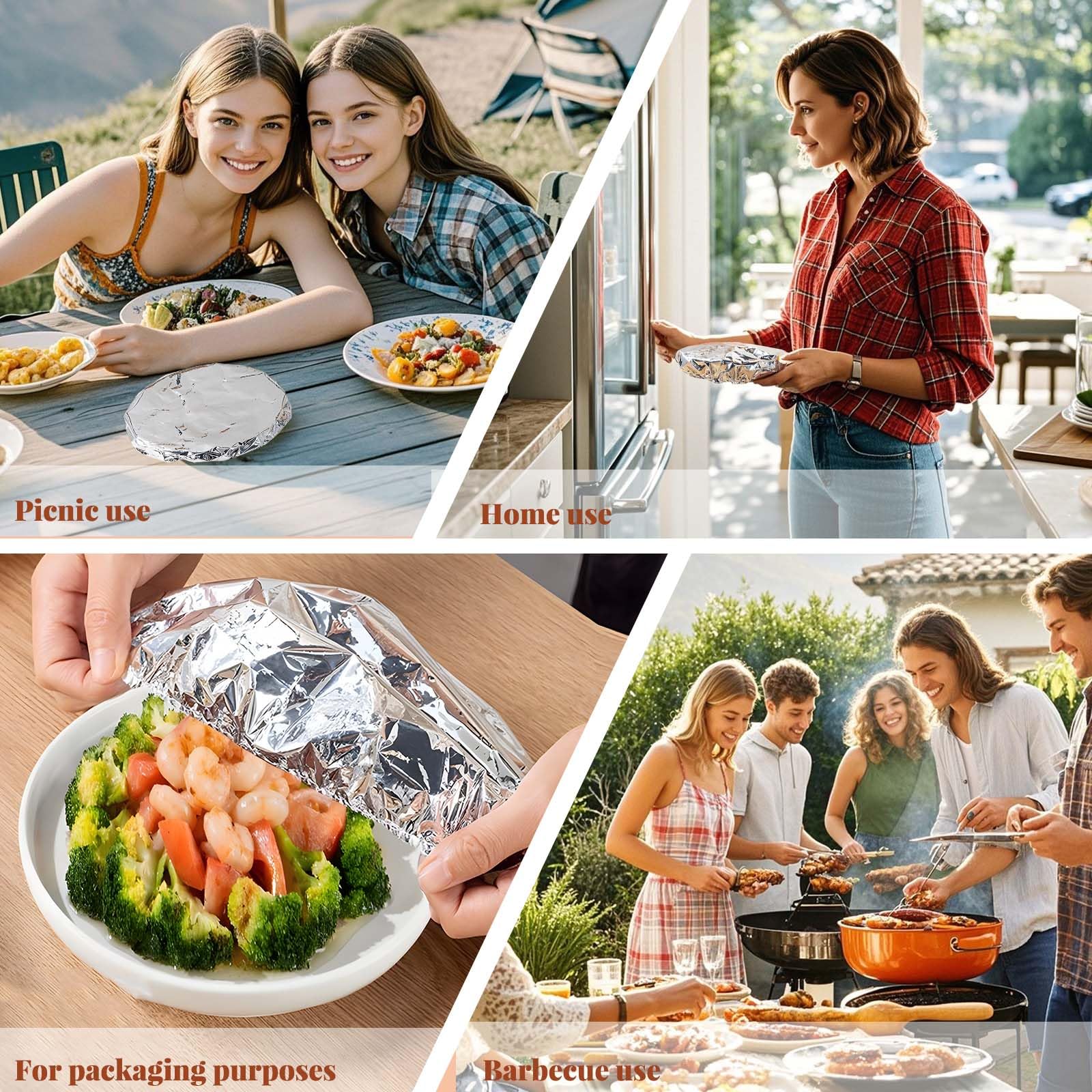 Reusable Insulated Aluminum Foil Food Covers