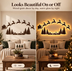 Santa & Reindeer Backlit Christmas Wall Decor for Living Room