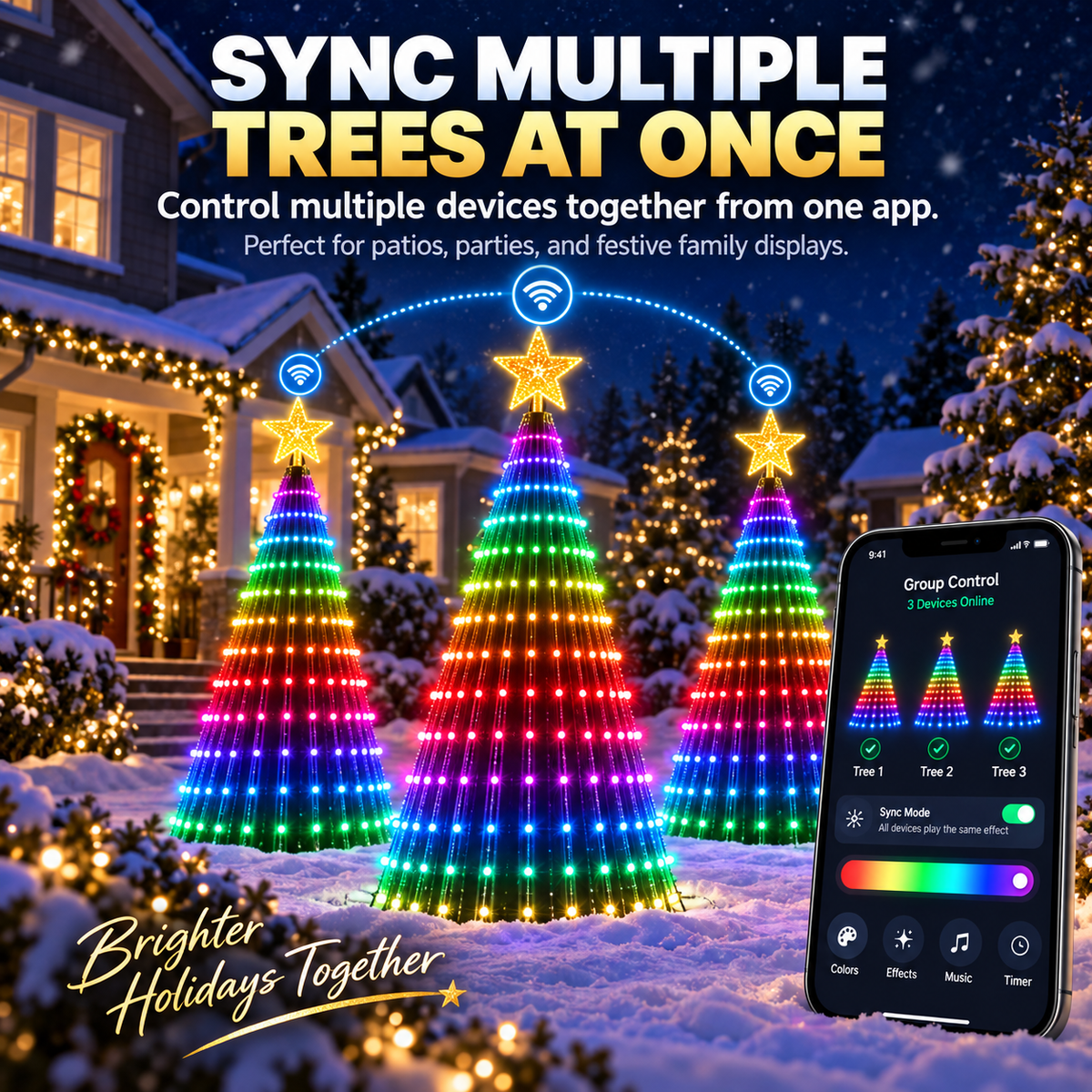 🎄Smart Christmas Tree Light Strip — Supports App-Based DIY Custom Patterns and Dynamic Lighting Effects🎄