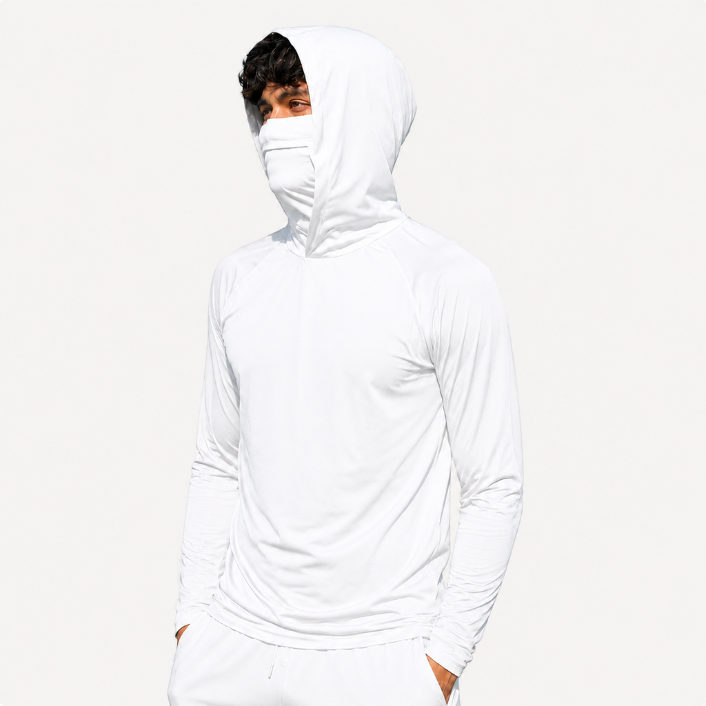 Men’s Lightweight Hooded Sun Shirt with Face & Neck Coverage