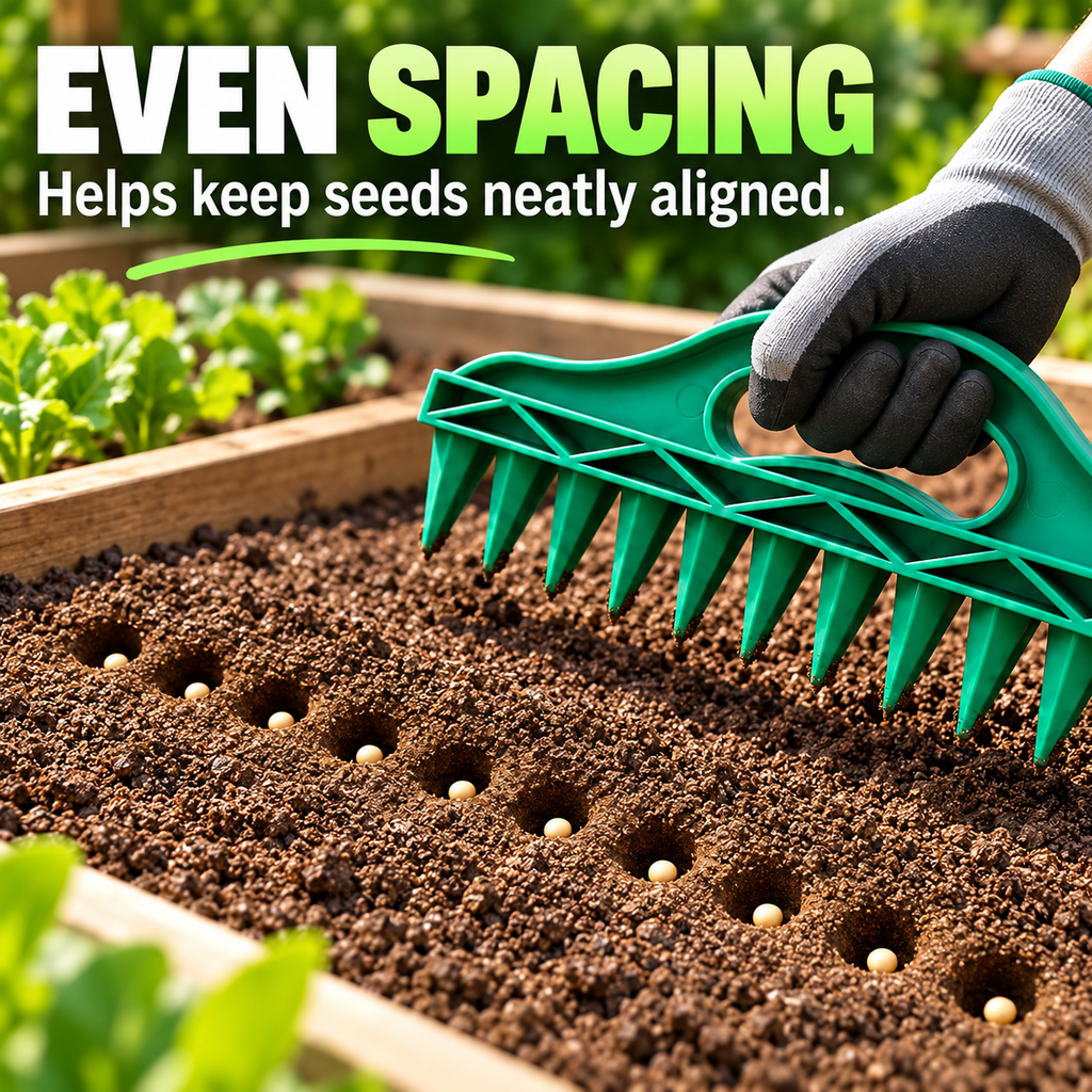 🌱 Easy-Press Multi-Hole Garden Seeder & Soil Prep Tool🌱