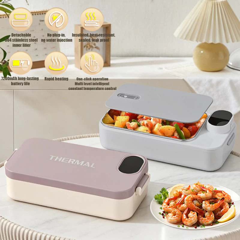 On-The-Go Smart Thermal Lunch Box | Rechargeable Leakproof Meal Warmer for Office, Car & Camping