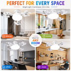 🌀2-in-1 E27 Screw-In Ceiling Fan Light