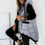 Women's Hooded Outwear Vest Lightweight Zipper Up Padded Gilet With Pockets Basic Fitted