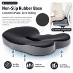 Memory Foam Seat Cushion – Non-Slip, Deep Seat, Back Support & Removable Cover