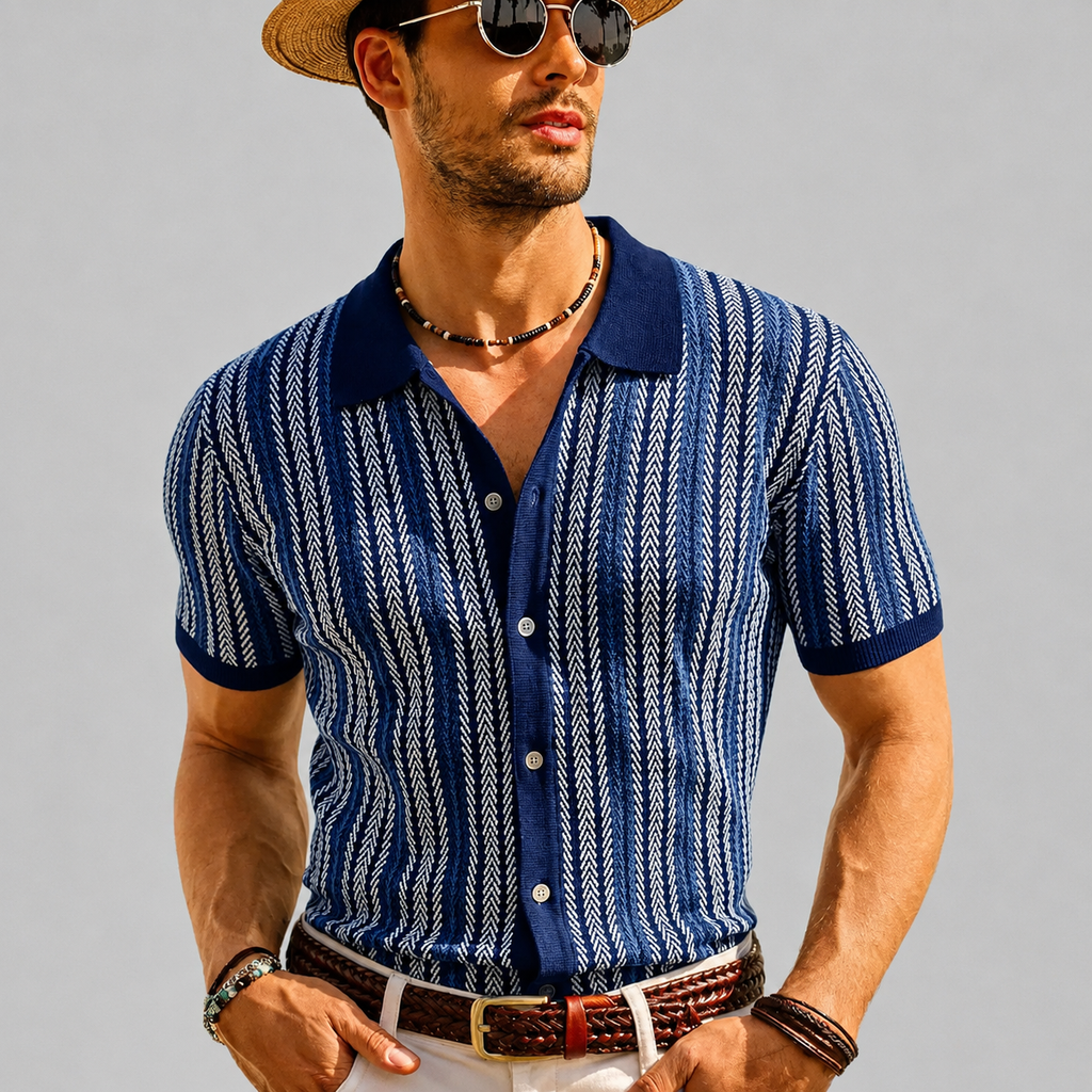 Men’s Retro Button Sweater – Lightweight Vintage Style for Casual & Formal Wear