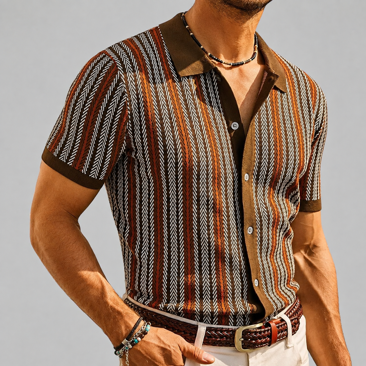 Men’s Retro Button Sweater – Lightweight Vintage Style for Casual & Formal Wear