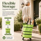 Foldable Wheeled Shopping Tote – Lightweight, Reusable & Spacious Grocery Bag