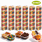 2-Compartment Reusable Snack Containers with Lids – Stackable Meal Prep Set