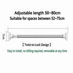 Drill-Free Adjustable Tension Rod | Multi-Size Clothes Drying & Closet Bar