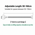 Drill-Free Adjustable Tension Rod | Multi-Size Clothes Drying & Closet Bar