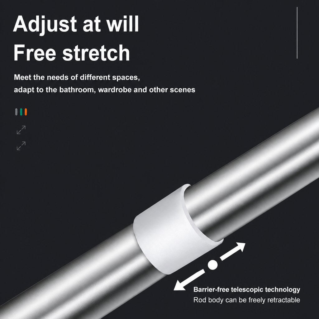 Drill-Free Adjustable Tension Rod | Multi-Size Clothes Drying & Closet Bar