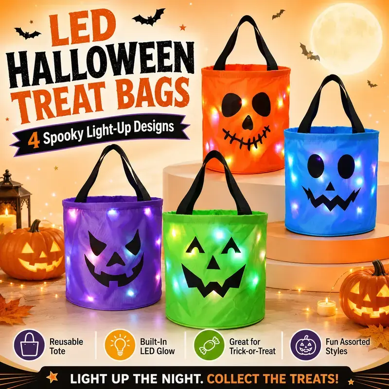 Light-Up Halloween Trick-or-Treat Bags