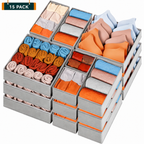 👕15-Piece Drawers Clothes Organizer - Reinforced Thick Fabric Foldable Storage Box