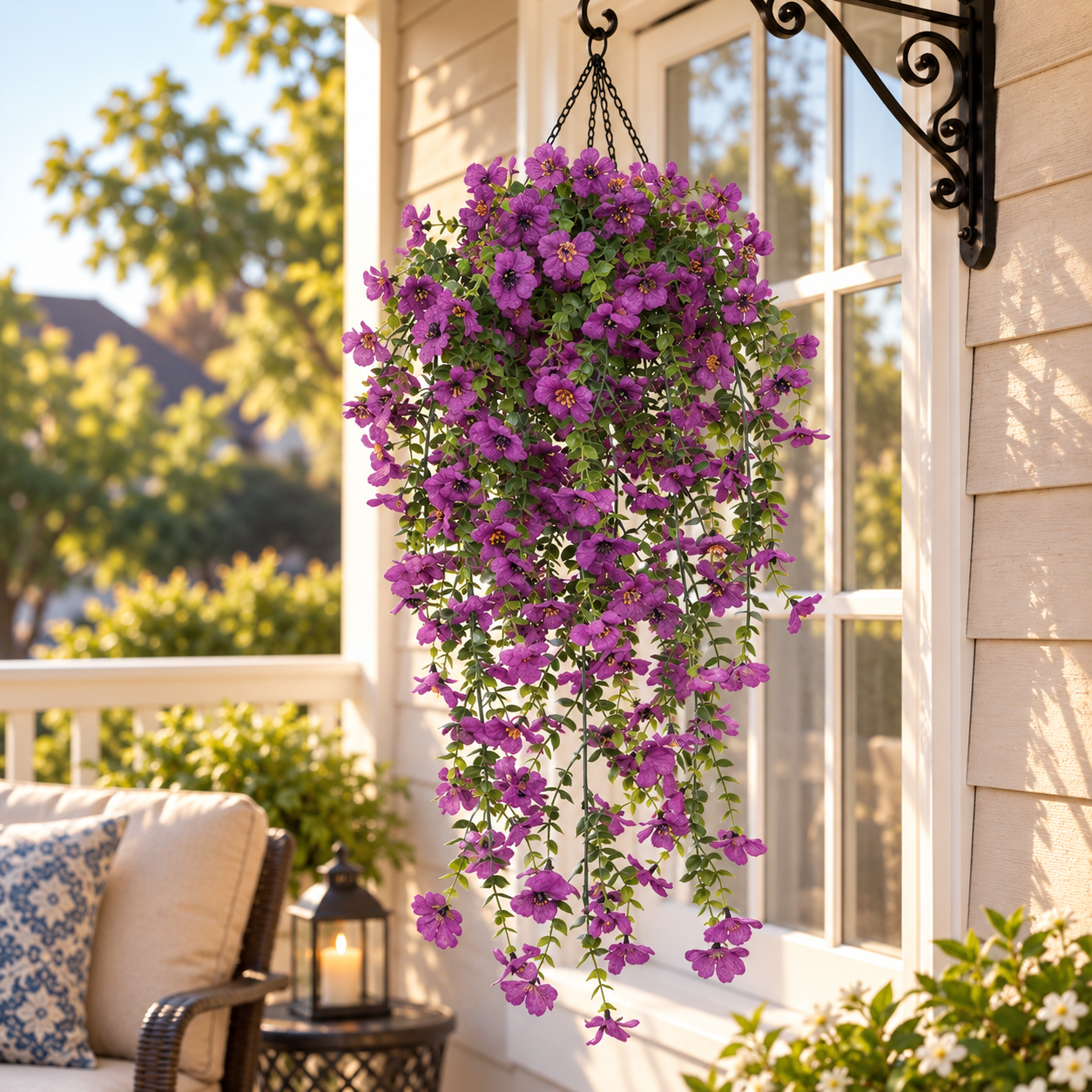 🌿 Maintenance-Free 30-Inch Cascading Faux Daisy Vines – Rich Seasonal Porch & Window Box Decor (8 PCS)