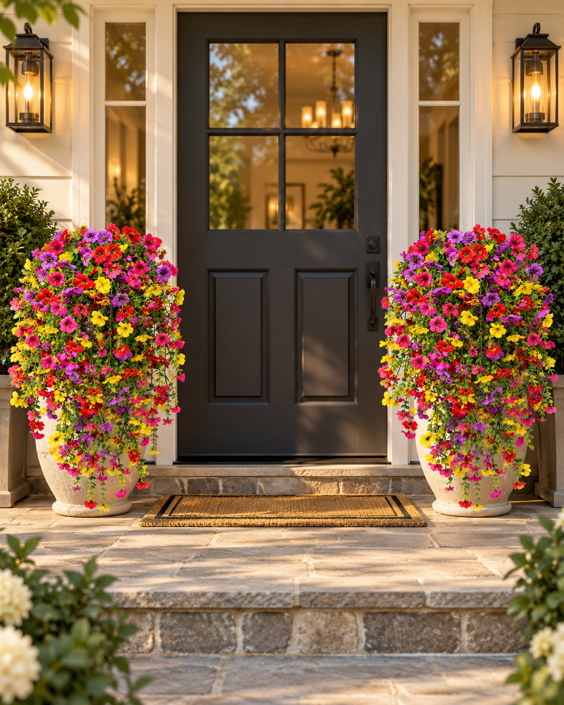 🌿 Maintenance-Free 30-Inch Cascading Faux Daisy Vines – Rich Seasonal Porch & Window Box Decor (8 PCS)